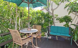 shade, trees, patio, garden, wood, table, real estate, santa barbara, montecito, real estate