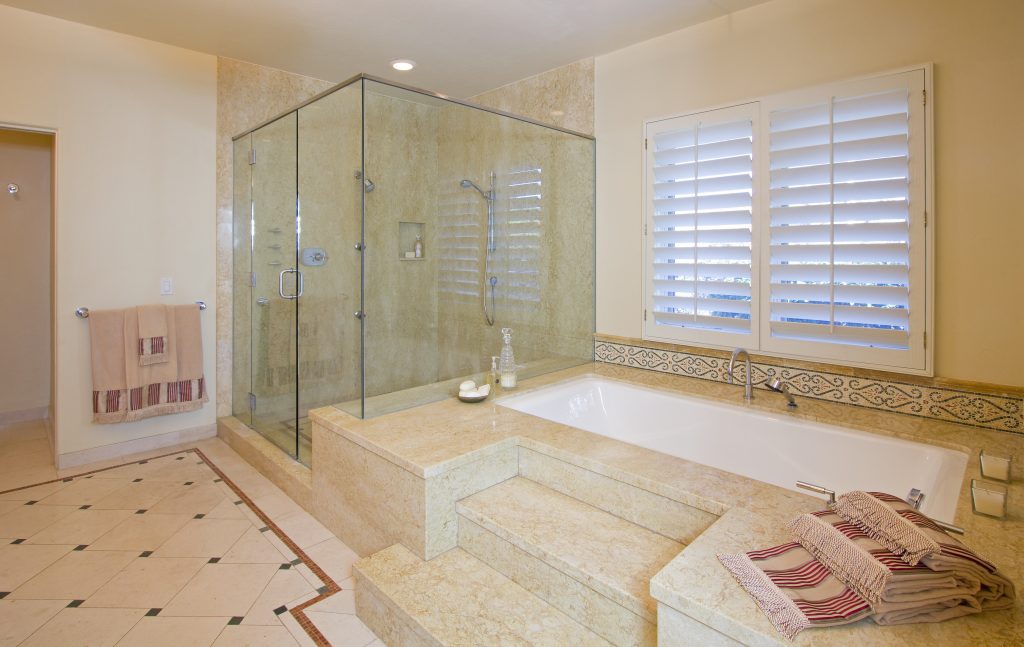 luxury real estate, luxury home, luxury bathroom, custom bathroom design, santa barbara house, santa barbara tile, tile bathroom, custom shower, luxury bath