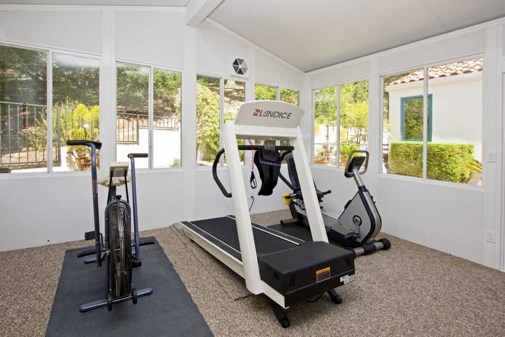 luxury homes, private gym, in house gym, training room, dance room, santa barbara house, luxury california house for sale