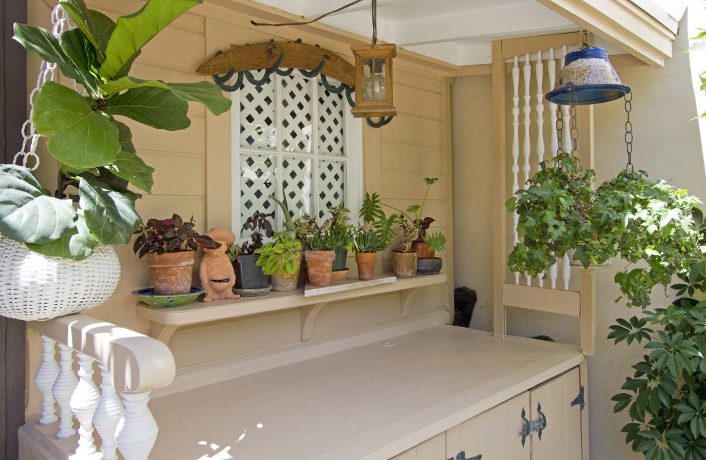 potted plants, garden, outdoor, zen, peaceful, santa barbara, montecito, real estate